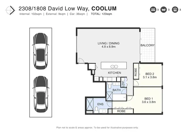 Floorplan of Homely unit listing, 2308/1808 David Low Way, Coolum Beach QLD 4573
