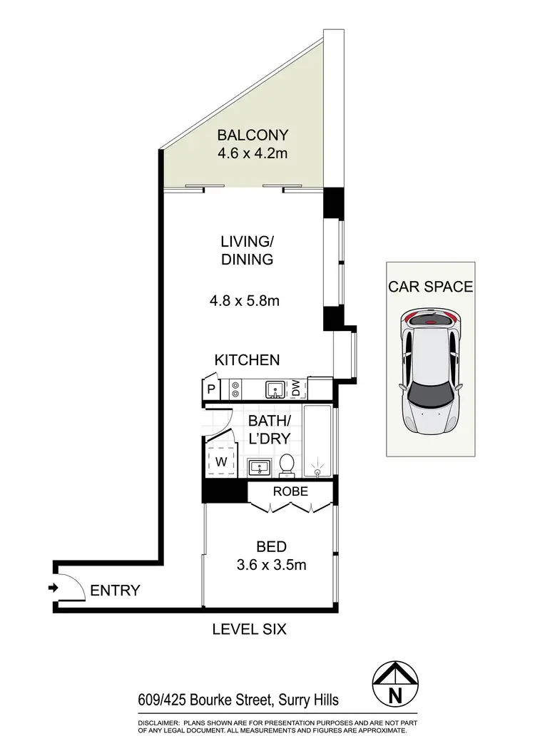Floorplan of Homely apartment listing, 609/425 Bourke Street, Surry Hills NSW 2010