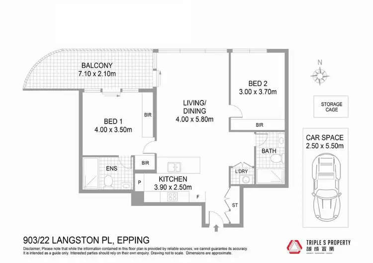 Floorplan of Homely apartment listing, 903/22 Langston Place, Epping NSW 2121