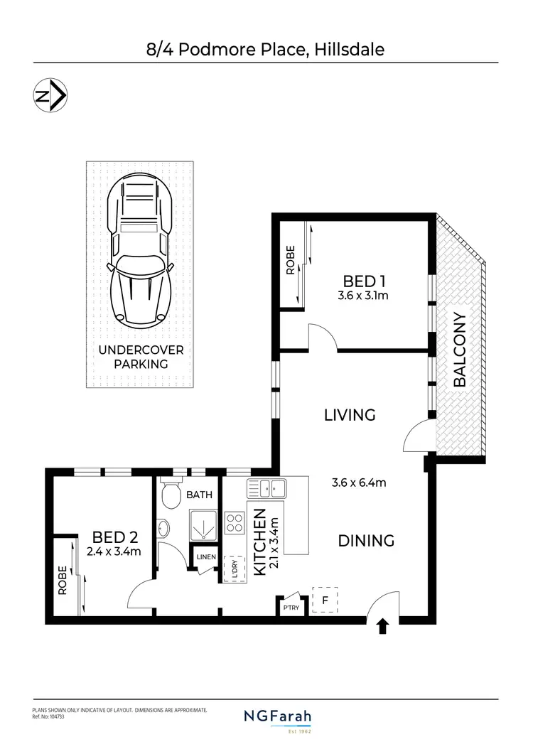Floorplan of Homely apartment listing, 8/4 Podmore Place, Hillsdale NSW 2036