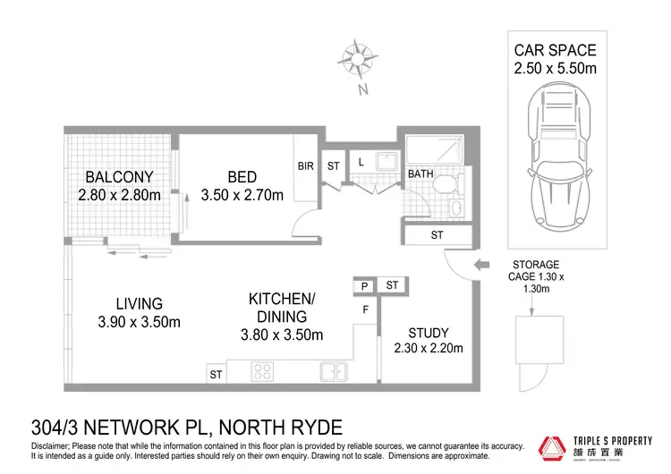 Floorplan of Homely apartment listing, 304/3 Network Place, North Ryde NSW 2113