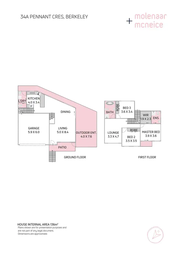Floorplan of Homely semi-detached listing, 34A Pennant Crescent, Berkeley NSW 2506