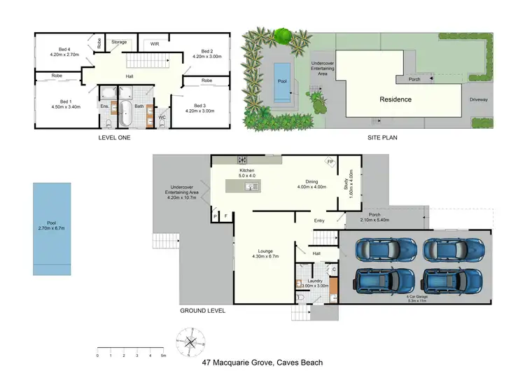 Floorplan of Homely house listing, 47 Macquarie Grove, Caves Beach NSW 2281