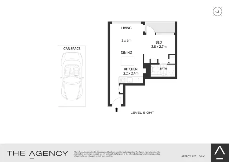 Floorplan of Homely studio listing, 810/54 High Street, North Sydney NSW 2060