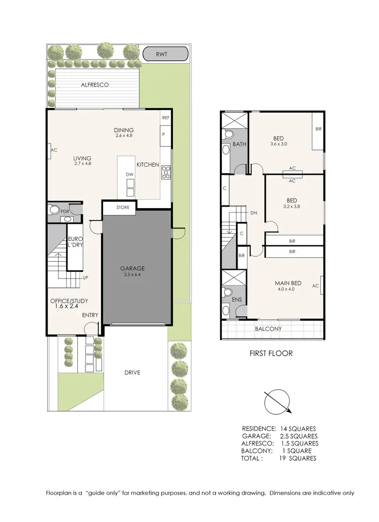 Floorplan of Homely townhouse listing, 14a Vincent Street, Edithvale VIC 3196