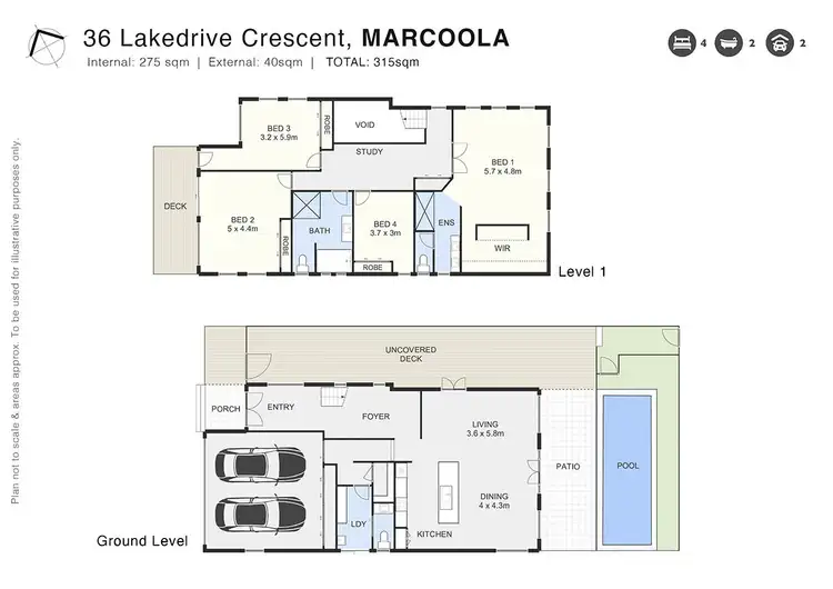 Floorplan of Homely house listing, 36 Lakedrive Crescent, Marcoola QLD 4564