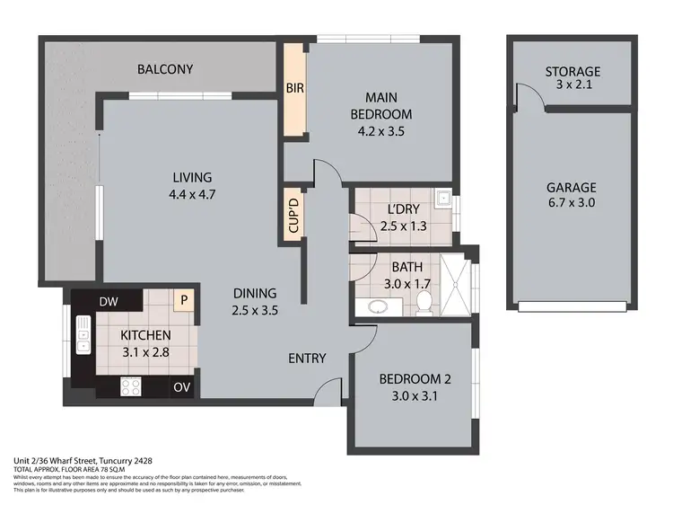 Floorplan of Homely unit listing, 2/36 Wharf Street, Tuncurry NSW 2428