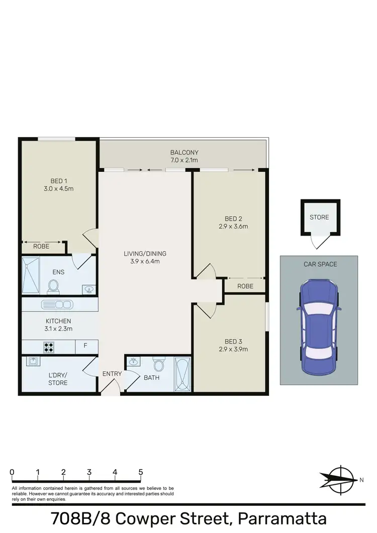 Floorplan of Homely unit listing, 708B/8 Cowper Street, Parramatta NSW 2150