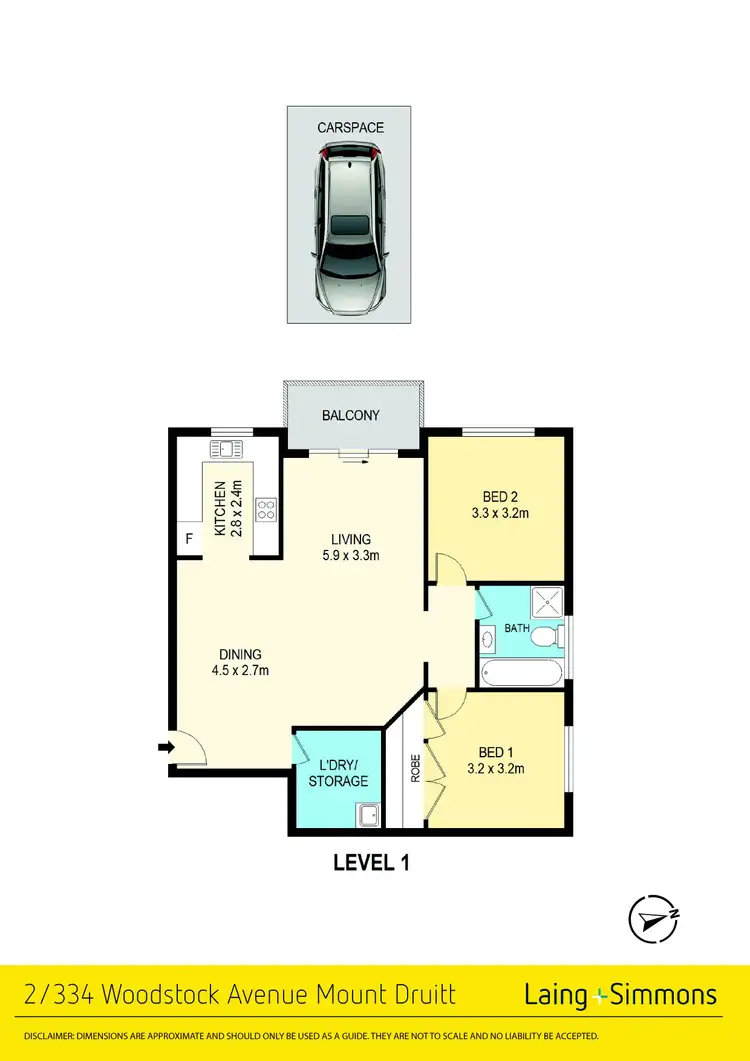 Floorplan of Homely unit listing, 2/334 Woodstock Avenue, Mount Druitt NSW 2770
