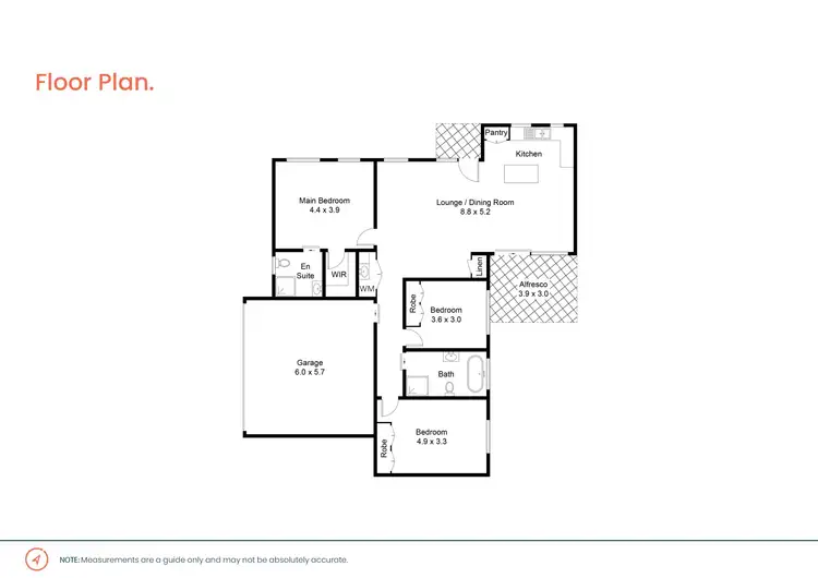 Floorplan of Homely unit listing, 1/13 Arrowgrass Street, Aberglasslyn NSW 2320
