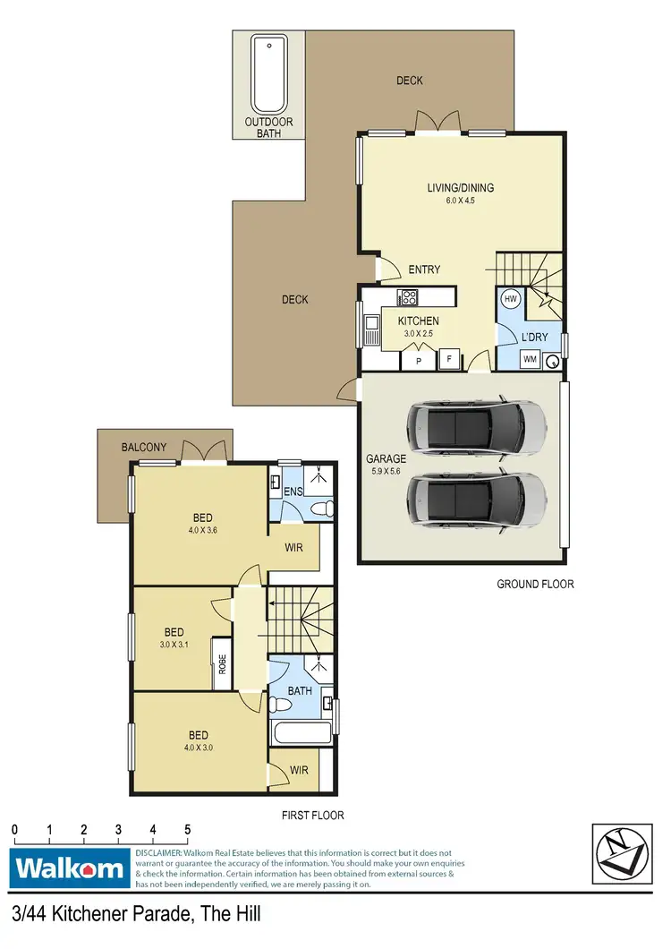 Floorplan of Homely townhouse listing, 3/44 Kitchener Parade, The Hill NSW 2300