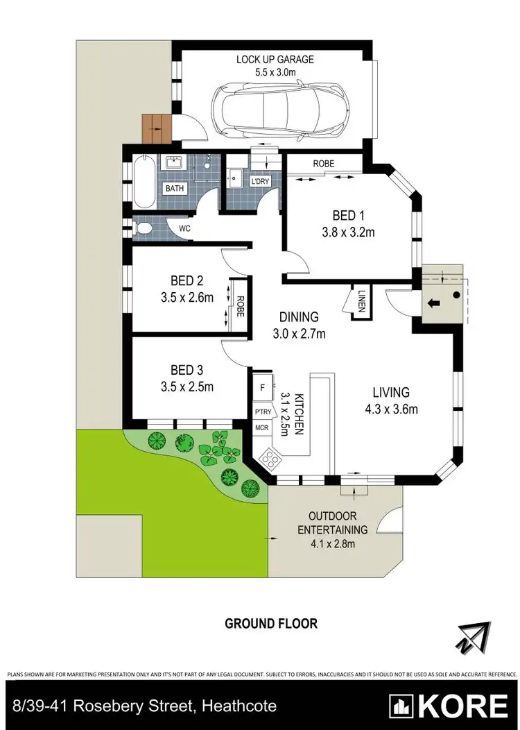 Floorplan of Homely villa listing, 8/39-41 Rosebery Street, Heathcote NSW 2233