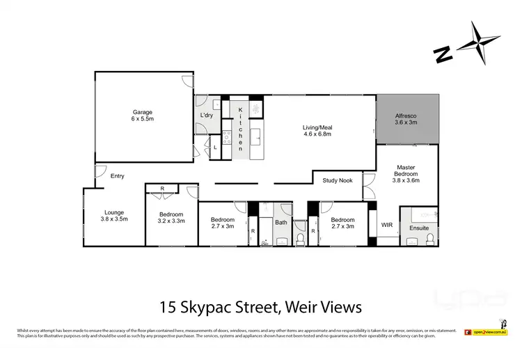 Floorplan of Homely house listing, 15 Skypac Street, Weir Views VIC 3338