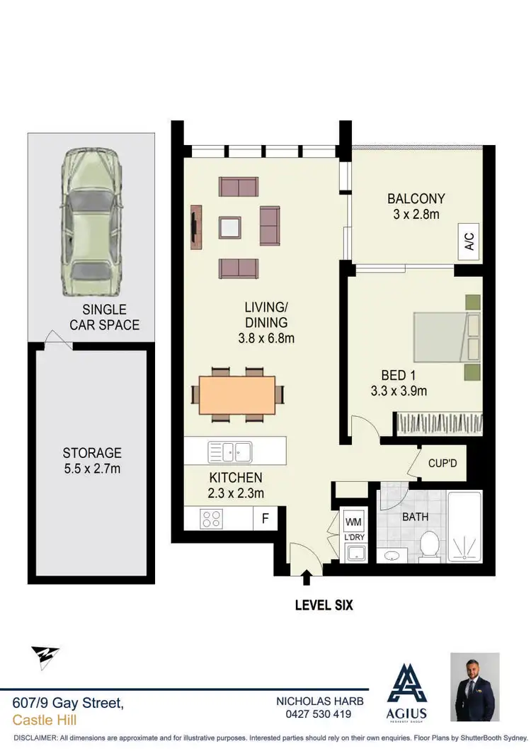Floorplan of Homely apartment listing, 607/9 Gay Street, Castle Hill NSW 2154