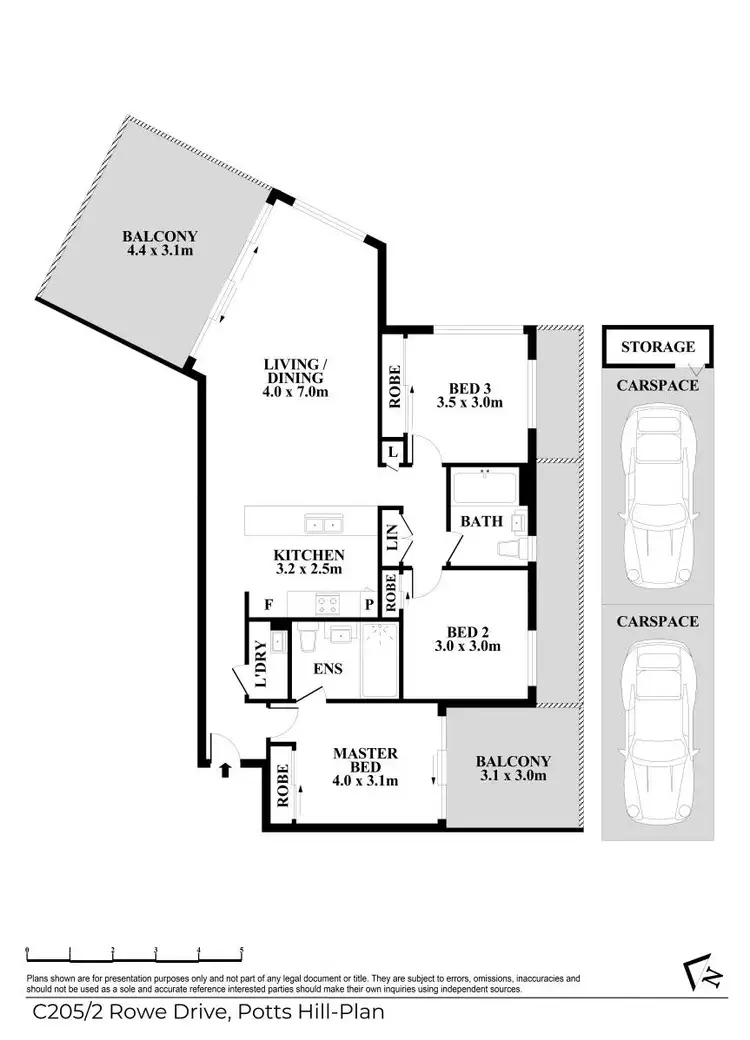 Floorplan of Homely apartment listing, Level 2/C205/2 Rowe Drive, Potts Hill NSW 2143