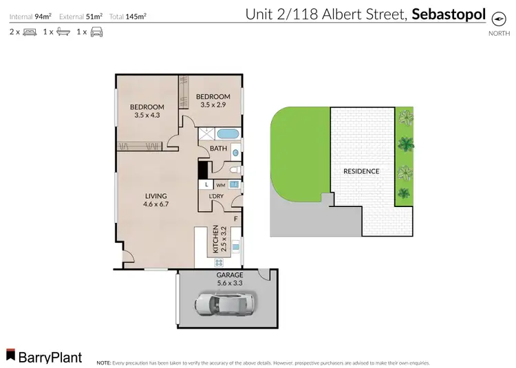 Floorplan of Homely unit listing, 2/118 Albert Street, Sebastopol VIC 3356
