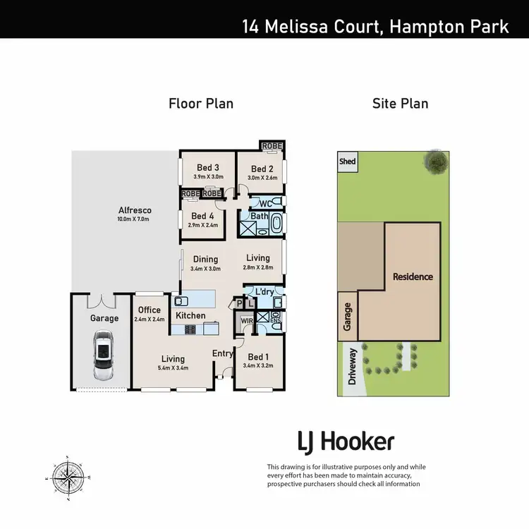 Floorplan of Homely house listing, 14 Melissa Court, Hampton Park VIC 3976