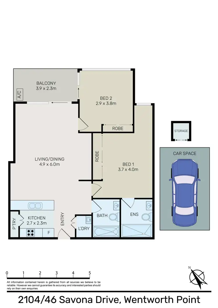 Floorplan of Homely apartment listing, 2104/46 Savona Drive, Wentworth Point NSW 2127