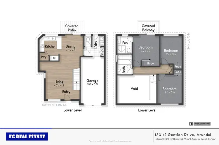 Floorplan of Homely townhouse listing, 1301/2 Gentian Drive, Arundel QLD 4214