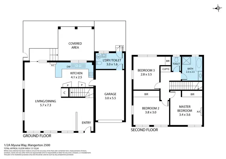 Floorplan of Homely townhouse listing, 1/2A Myuna Way, Mangerton NSW 2500