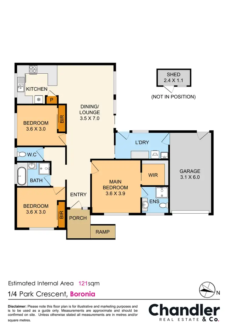 Floorplan of Homely unit listing, 1/4 Park Crescent, Boronia VIC 3155