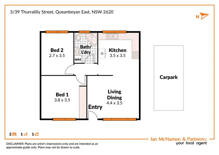 Floorplan of Homely unit listing, 3/39 Thurralilly Street, Queanbeyan NSW 2620