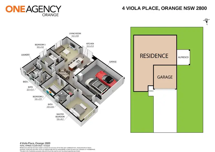 Floorplan of Homely house listing, 4 Viola Place, Orange NSW 2800