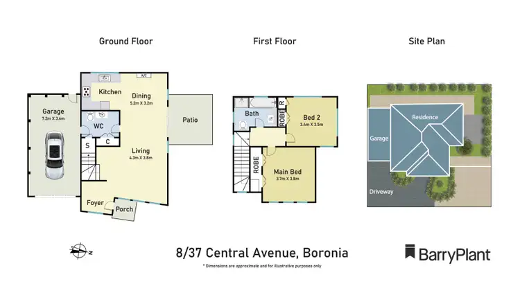 Floorplan of Homely townhouse listing, 8/37 Central Avenue, Boronia VIC 3155