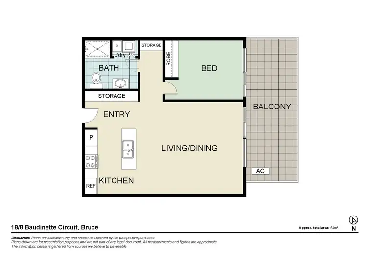 Floorplan of Homely unit listing, 18/8 Baudinette Circuit, Bruce ACT 2617