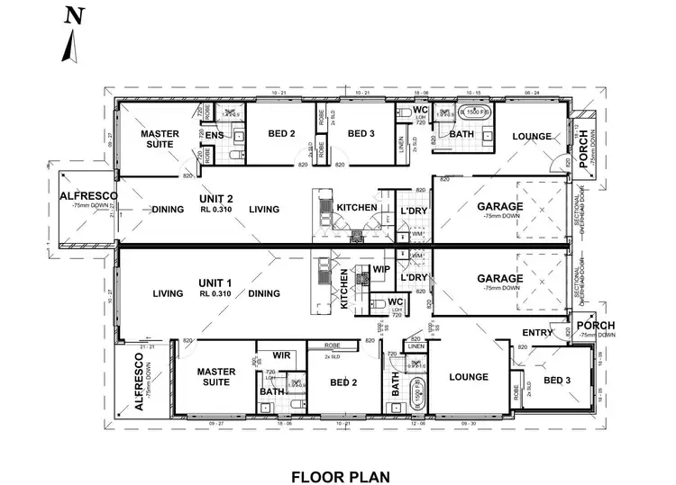 Floorplan of Homely semi-detached listing, Lot 809 O'Shea Circuit, Cessnock NSW 2325