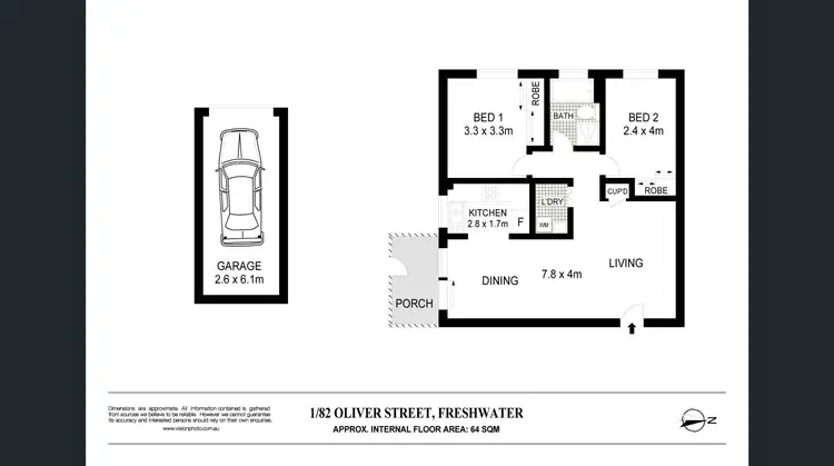 Floorplan of Homely apartment listing, 1/82 Oliver Street, Freshwater NSW 2096