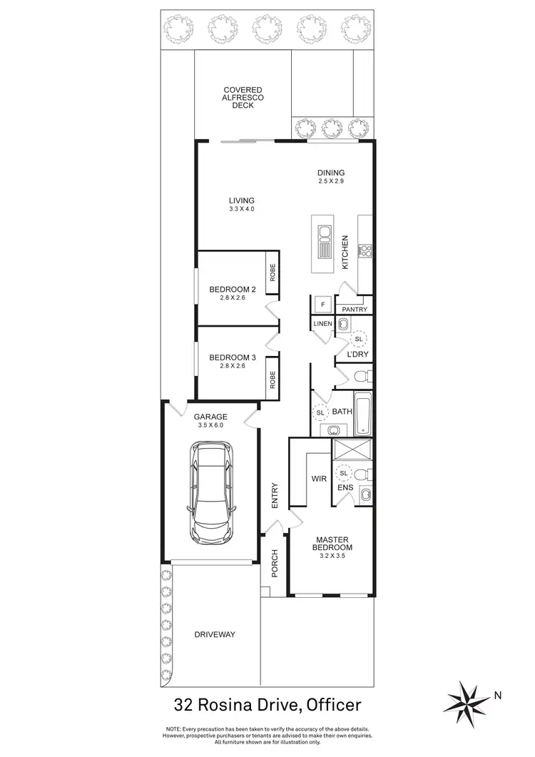Floorplan of Homely house listing, 32 Rosina Drive, Officer VIC 3809