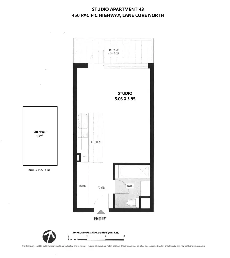 Floorplan of Homely studio listing, 43/450 Pacific Highway, Lane Cove North NSW 2066