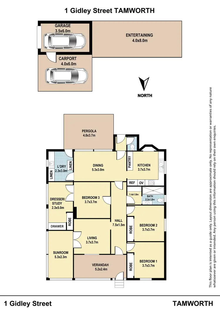 Floorplan of Homely house listing, 1 Gidley Street, Tamworth NSW 2340
