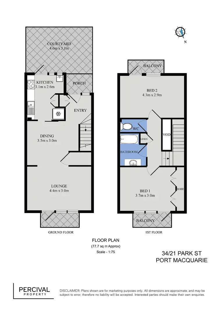 Floorplan of Homely unit listing, 34/21 Park Street, Port Macquarie NSW 2444