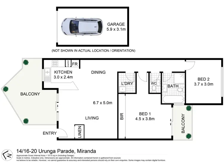 Floorplan of Homely apartment listing, 14/16-20 Urunga Parade, Miranda NSW 2228