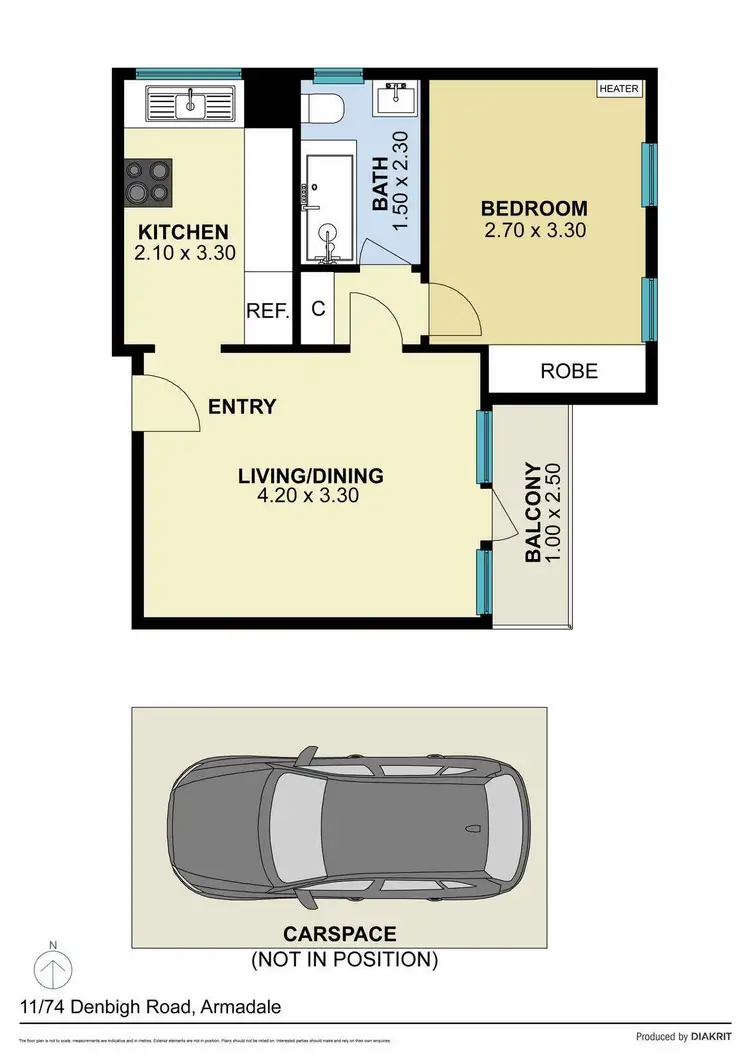 Floorplan of Homely apartment listing, 11/74 Denbigh Road, Armadale VIC 3143