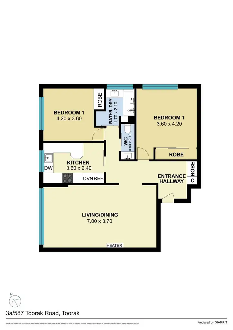 Floorplan of Homely apartment listing, 3A/587 Toorak Road, Toorak VIC 3142