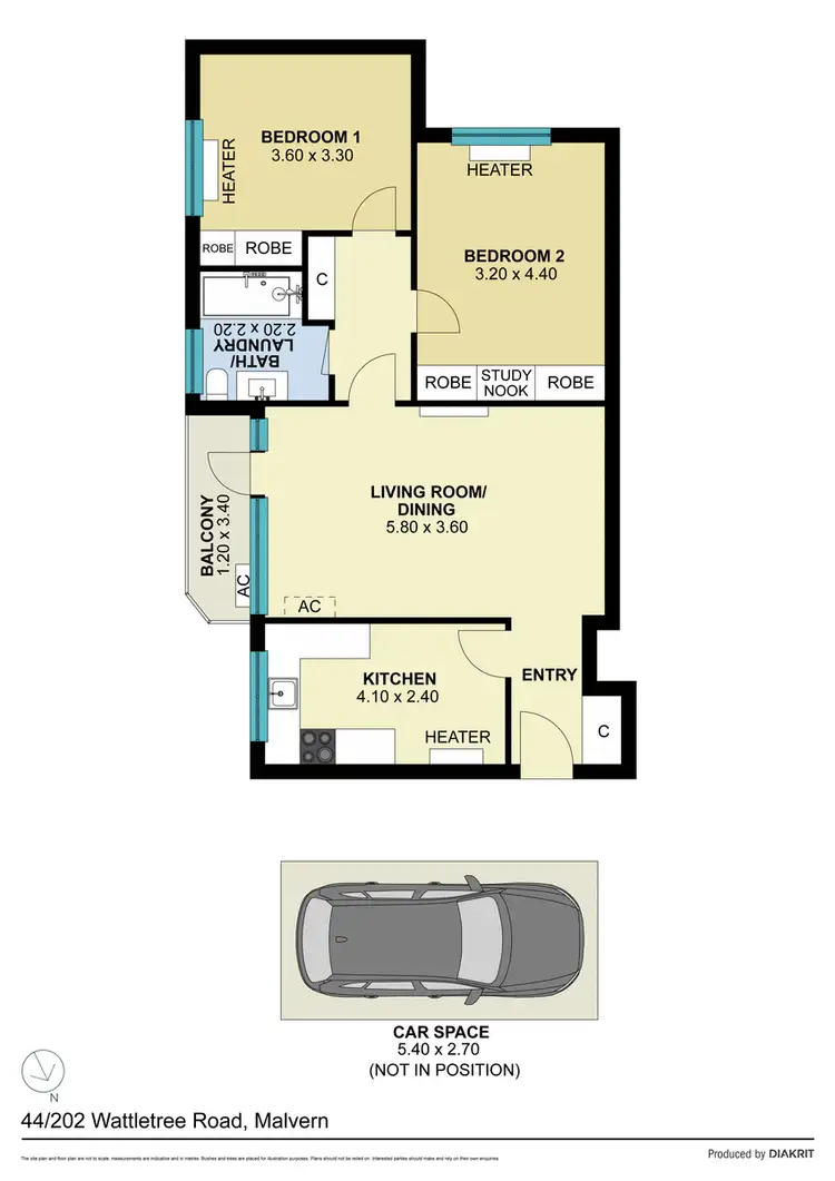 Floorplan of Homely apartment listing, 44/202 Wattletree Road, Malvern VIC 3144