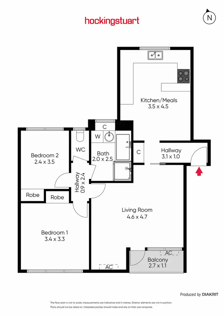 Floorplan of Homely apartment listing, 9/42-46 Parslow Street, Malvern VIC 3144