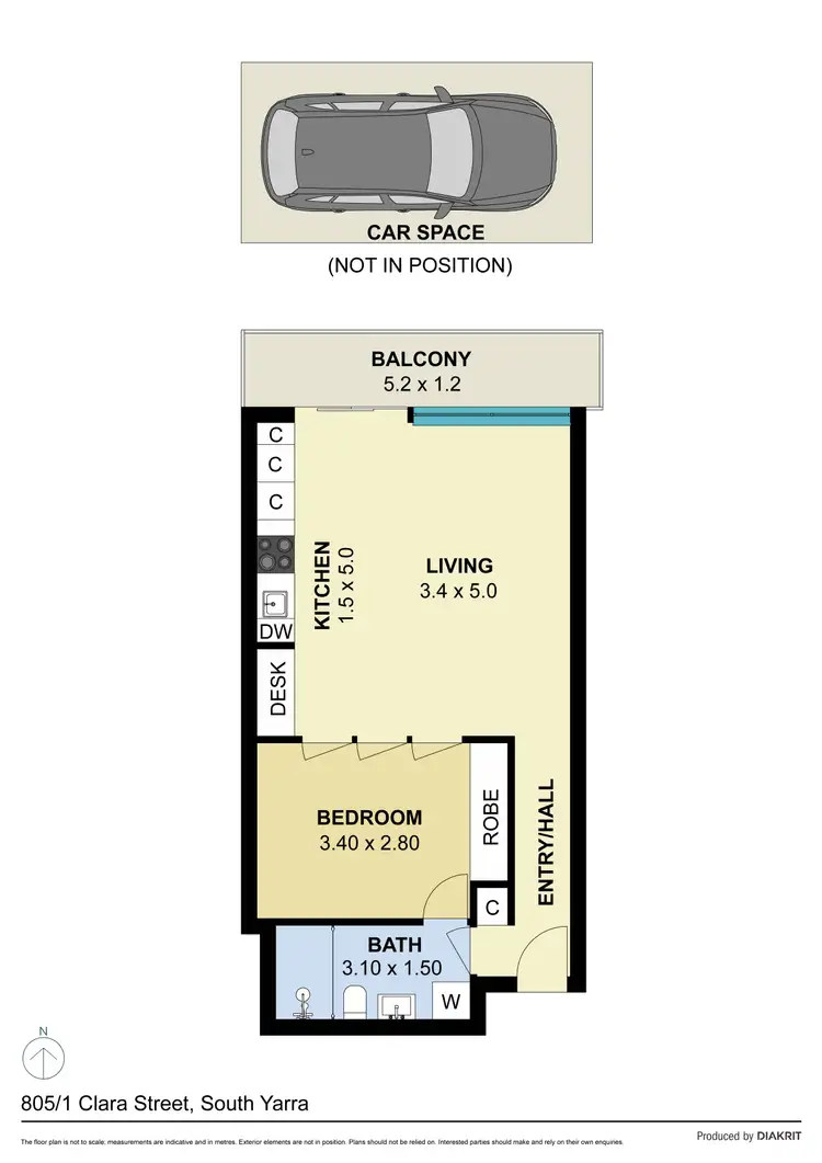 Floorplan of Homely apartment listing, 805/1 Clara Street, South Yarra VIC 3141
