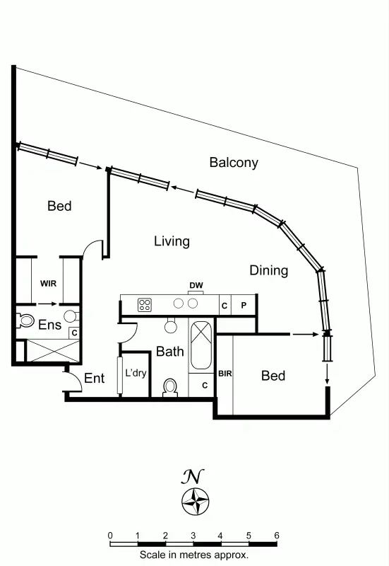 Floorplan of Homely apartment listing, 424/539 St Kilda Road, Melbourne VIC 3000