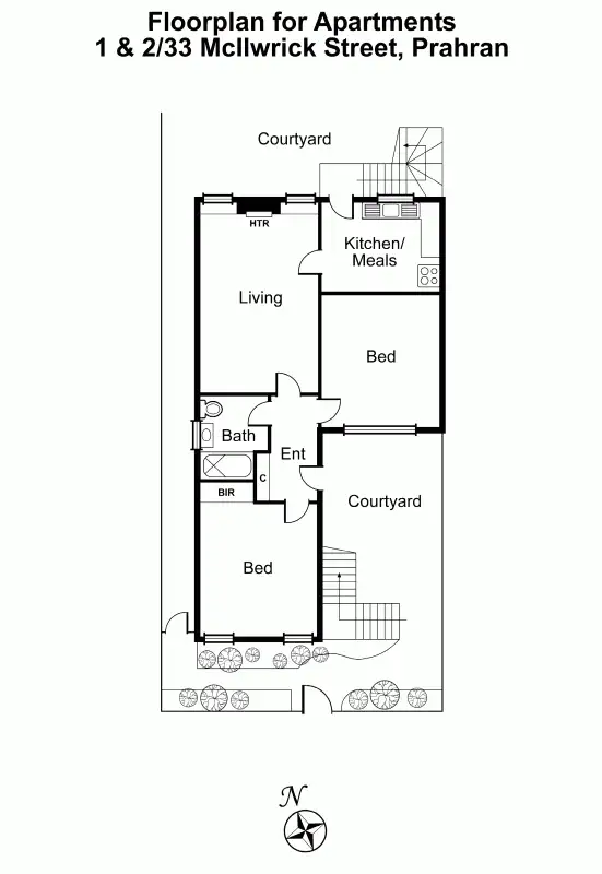 Floorplan of Homely house listing, 1-2 33 Mcilwrick Street, Prahran VIC 3181