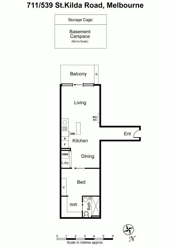 Floorplan of Homely apartment listing, 711/539 St Kilda Road, Melbourne VIC 3000