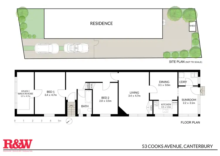 Floorplan of Homely semi-detached listing, 53 Cooks Avenue, Canterbury NSW 2193