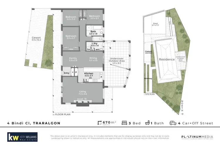 Floorplan of Homely house listing, 4 Bindi Close, Traralgon VIC 3844