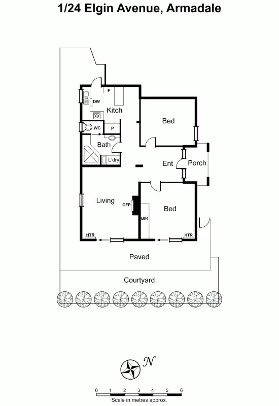 Floorplan of Homely unit listing, 1/24 Elgin Avenue, Armadale VIC 3143