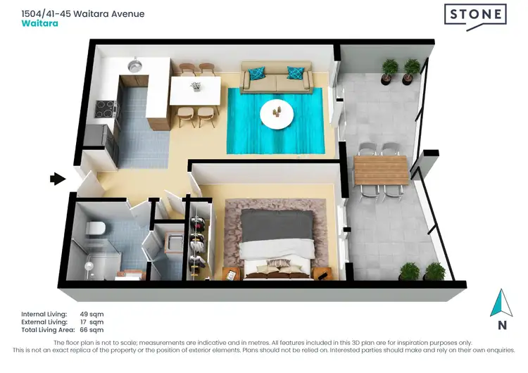 Floorplan of Homely apartment listing, 1504/41-45 Waitara Avenue, Waitara NSW 2077