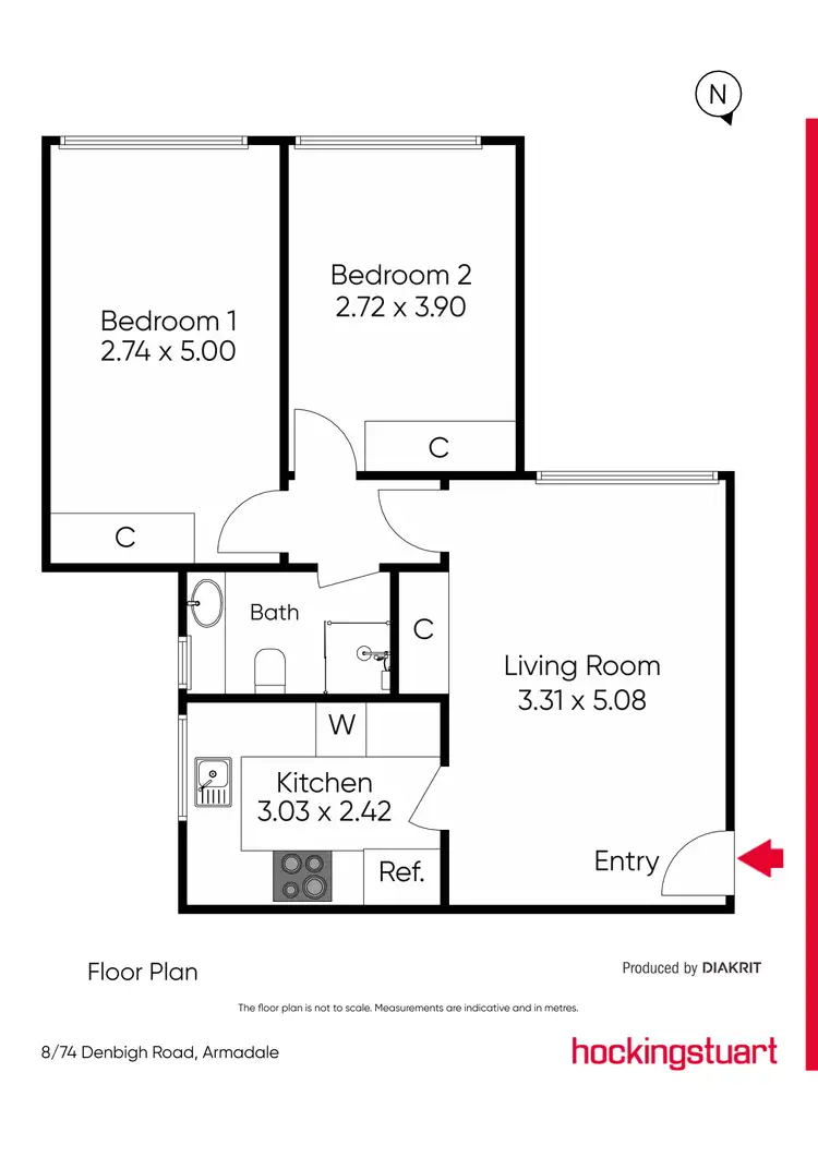 Floorplan of Homely apartment listing, 8/74 Denbigh Road, Armadale VIC 3143