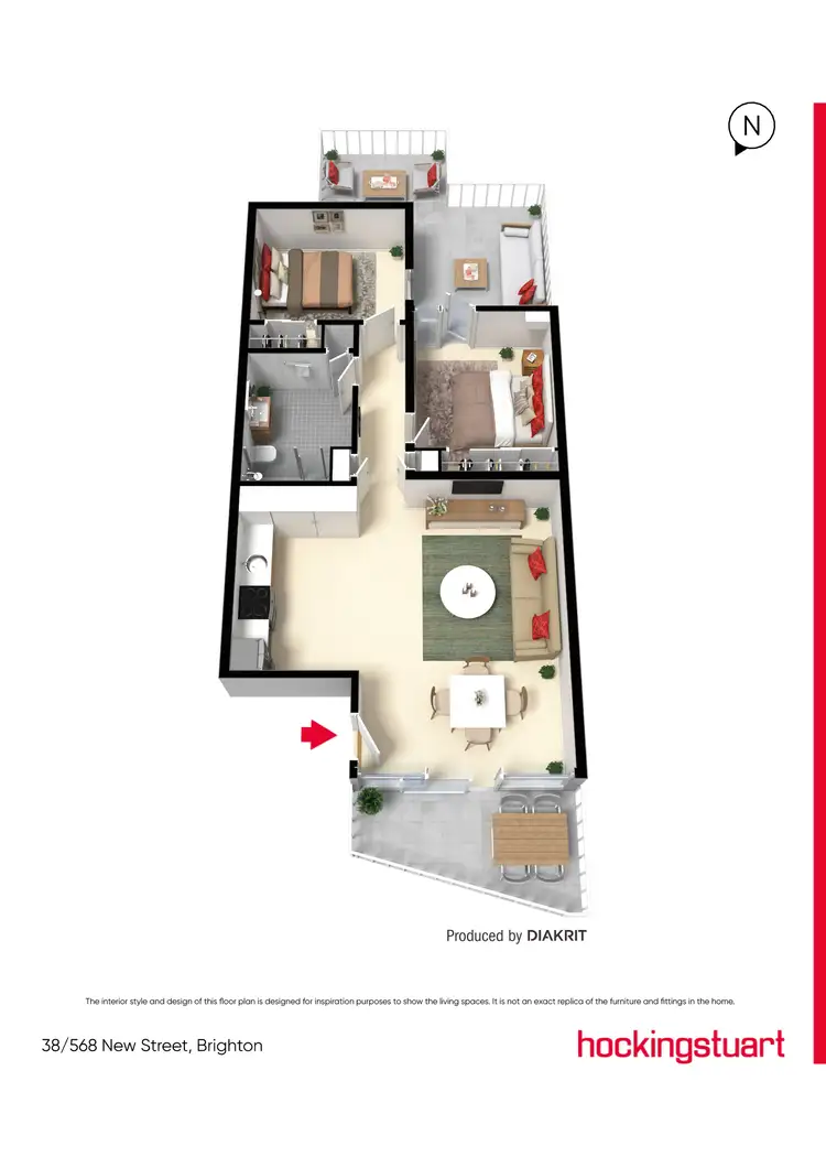 Floorplan of Homely apartment listing, 38/568 New Street, Brighton VIC 3186